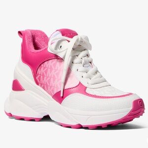 LN –  Katrina Mixed-Media Trainer in “Fuschia” — Micheal Kors